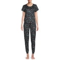 thumbnail image 4 of Secret Treasures Short Sleeve Crew Neck Allover Print Pajamas (Women's or Women's Plus) 2 Piece Set, 4 of 5