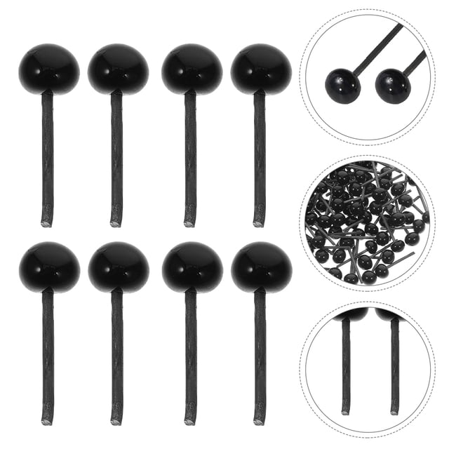 KAKOWELY 150Ud Ojos De Plástico Negros Para Manualidades DIY Con Apariencia Para Peluches Y Muñecos