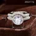 thumbnail image 4 of K-KED Elegant Women 925 Silver Filled Ring Cubic Zircon Wedding Ring Delicate Jewelry Sz 6-10-7, 4 of 6