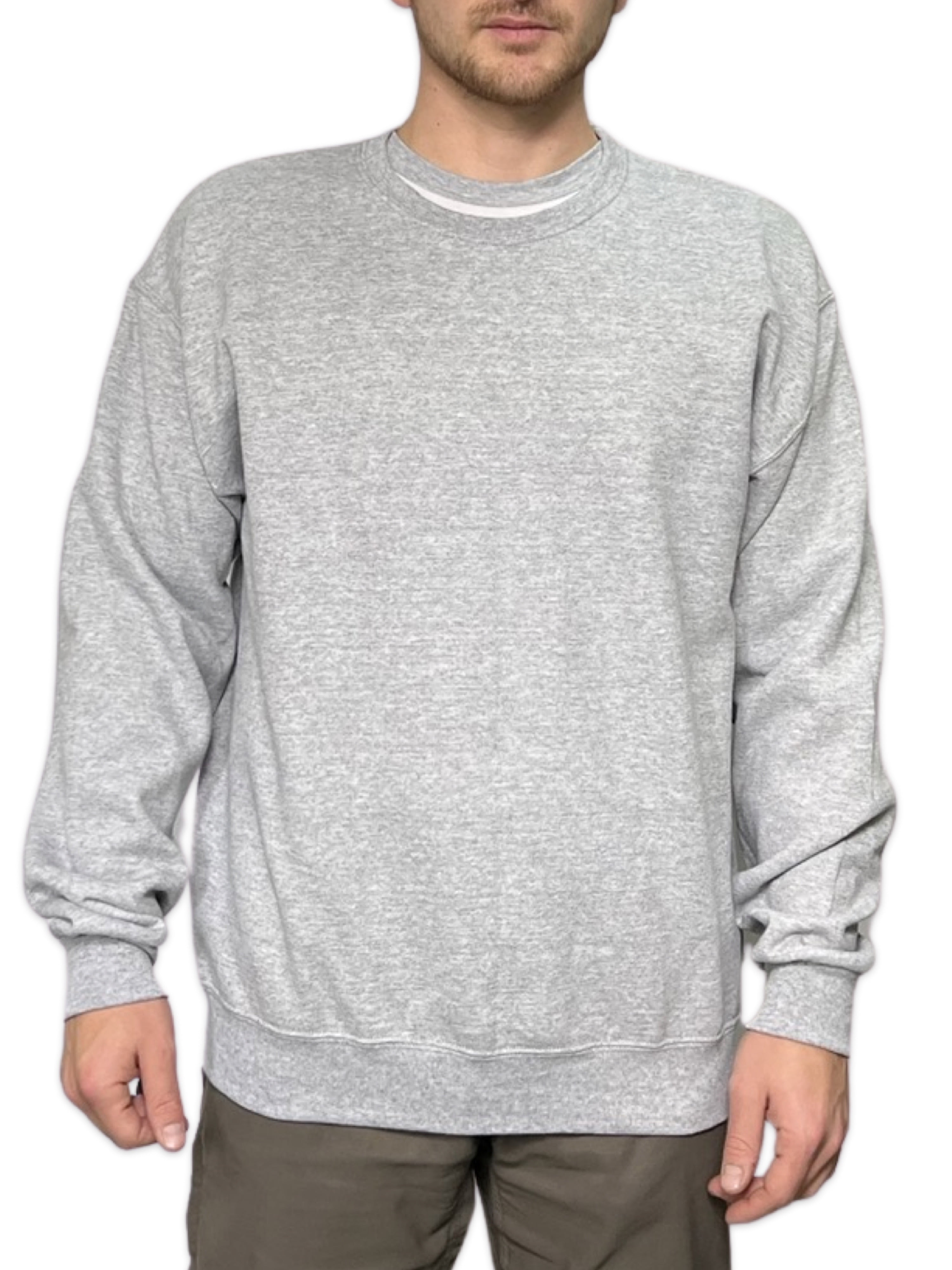 Fruit of the Loom Men's Crew Neck Sweatshirt Irregular Grey S-4XL