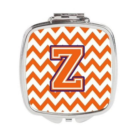 Letter Z Chevron Orange & Regalia Compact Mirror - Orange & Regalia - 3in. H x 0.3in. W x 2.75in. L