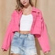 thumbnail image 5 of Chaquetas de mezclilla para mujer Abrigo casual de moda Bolsillos Botón Sólido Manga larga Sin capucha Tops Chaqueta Abrigo de mezclilla Odeerbi ODB-2, 5 of 9
