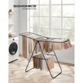 thumbnail image 3 of SONGMICS Clothes Drying Rack, Laundry Rack, Free-Standing Indoor Airer, 21.7 x 58.3 x 39.4 Inches, Black ULLR052B01, 3 of 7