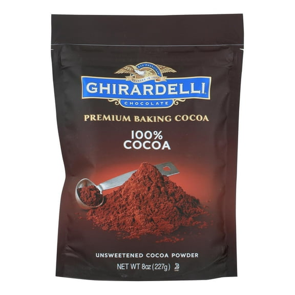 Ghirardelli Baking Cocoa - Premium - 100 Percent Unsweetened - 8 oz - case of 6