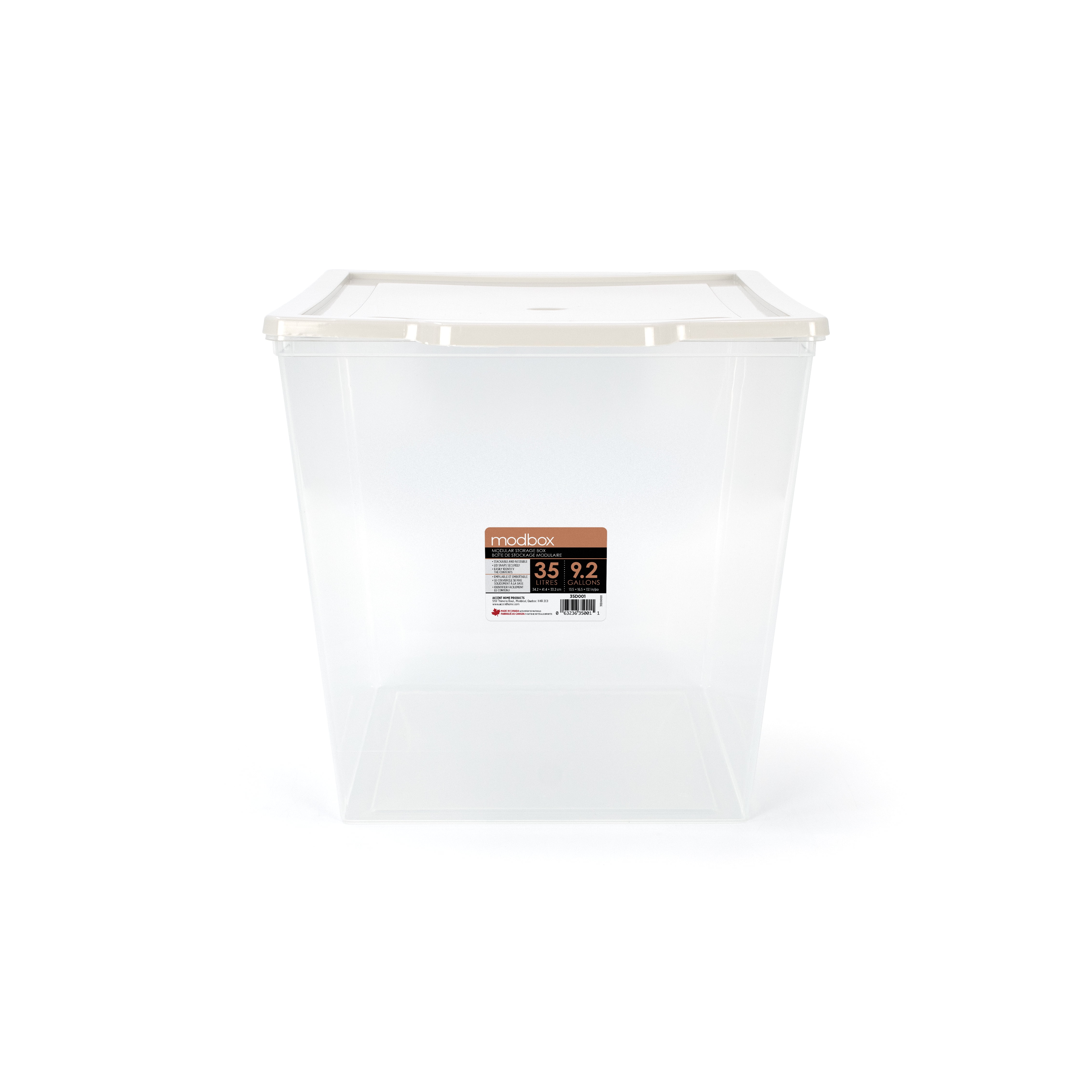 ModBoxTM 35L (9.2 gal.), Modular Series - Cool Grey & Clear