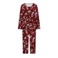 thumbnail image 4 of Puntoco Conjunto Capris de Manga Larga con Cuello Redondo y Estampado navideño para Mujer Puntoco Puntoco-6925, 4 of 5