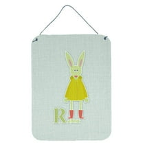 Carolines Treasures BB5743DS1216 Alphabet R for Rabbit Wall or Door Hanging Prints 12WX16H multicolor