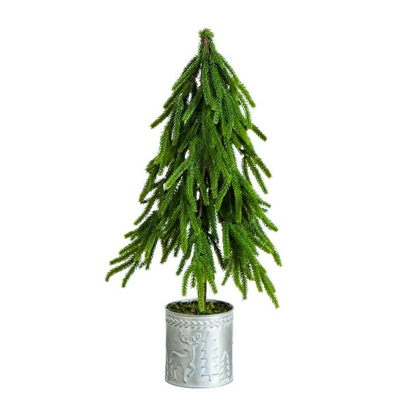 Nearly Natural 20in. Artificial Real Touch Down Swept Norfolk Island Pine