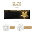 Body Pillow Cover, Gold Glittering Stars Body Pillow Cases with Zipper