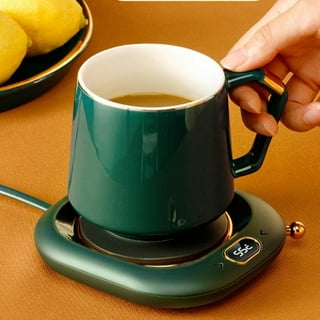 Self Heating Coffee Mug,Coffee Warmer with Mug Set,12oz Double-Layer 18/8  Stainless Steel Heated Mug,131℉ Beverage Cup Warmer for Desk Home & Office