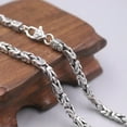 thumbnail image 3 of K-KED Real 925 Sterling Silver Necklace Women Men 4mm Byzantine Chain Link 24inchL, 3 of 9