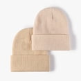 thumbnail image 4 of Tnobhg Unisex Autumn Winter Solid Color Knitting Hat Beamless Thickened Beanie Hat Men Women Warm Hat Fashion Accessories, 4 of 8