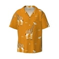 thumbnail image 5 of PAYOHTO Giraffes Animal Savanna Mens Hawaiian Casual Short-sleeved Shirt Tropical Summer Beach Button Down Shirts, 5 of 7