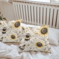 thumbnail image 5 of Outdoor Waterproof Pillow Covers Pack of 2, Summer Sunflower Bee Floral Vintage Farmhouse Decorative Throw Pillowcases Cushion Covers for Garden Patio Tent Sofa Couch, 20x20 inch, 5 of 8