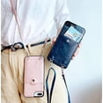 thumbnail image 6 of Necklace Crossbody Case for iPhone 12/iPhone 12 Pro PU Leather Wallet Lanyard Case Cover with Card Holder Adjustable Detachable Anti-Lost Neck Strap Case for iPhone 12/iPhone 12 Pro,6.1",Blue, 6 of 14