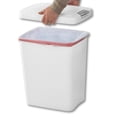 thumbnail image 4 of 7.5-gallon white trash can with push-open lid: Ideal for use as an office trash can, under-sink trash can, or a covered trash can in the kitchen, bathroom, or utility room, 4 of 7
