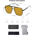 thumbnail image 5 of Retro Oversized Square Polarized Sunglasses for Women Men Vintage Shades Classic Large Metal Sun Glasses, 5 of 9