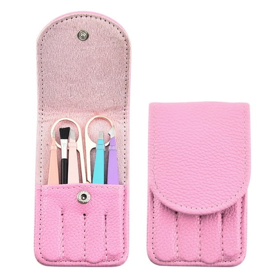 Tweezers Set, 6 Pcs Eyebrows Tweezers and a Pair of Scissor with Leather Case, Great Precision for Eyebrow, Ingrown Hair, Splinter, Facial Hair Removal Sherry