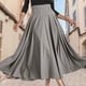 thumbnail image 3 of Falda Vestido Casual MujerFalda Drapeada con Bolsillos Viajes de Verano (Gris Claro XXL) Kuymtek Gris claro T XXL para Mujer, 3 of 6