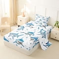 thumbnail image 2 of Feelyou Blue Cartoon Shark Twin Sheet Sets for Kids Boys Girls, Kawaii Ocean Wildlife Bedding, 3-Piece, 2 of 5