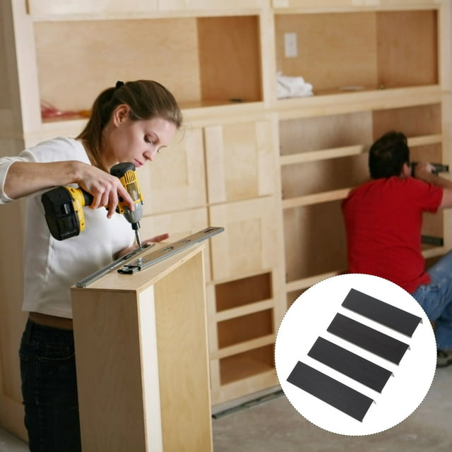 unbranded 4Ud Tirador Empotrado En Aluminio Negro Para Gabinetes Y Muebles De Hogar