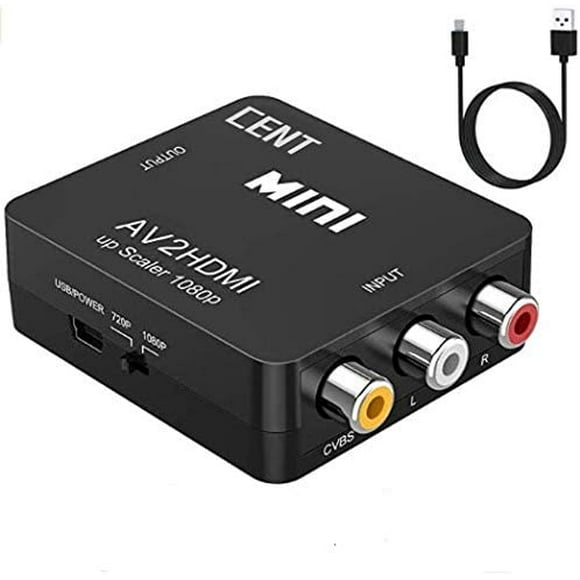 [Canada] RCA to HDMI, 1080P AV to HDMI Video Converter Mini RCA Composite CVBS Adapter Supporting PAL/NTSC with USB
