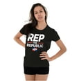 thumbnail image 4 of Dominicana Rep the Republic Cool Flag Womens Slim Fit Graphic Tee Brisco Brands S, 4 of 5