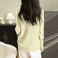 thumbnail image 3 of Sweaters for Women Half Crewneck Long Sleeve Jumper Knitted Pullover Warm Sweater Tops Yellow XL, 3 of 4