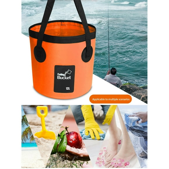 Cubo de pesca para acampar y hacer senderismo, contenedor de almacenamiento de agua que ahorra espacio, cubo plegable para acampar, viajes al aire libre, senderismo, pesca, jardinería, lavado de autos