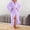 Purple, variant on Women's Flannel Robe Fuzzy Soft Ruffle Ankle Length Fleece Robes Fashion Long Sleeve Sleepwear with Side Pockets