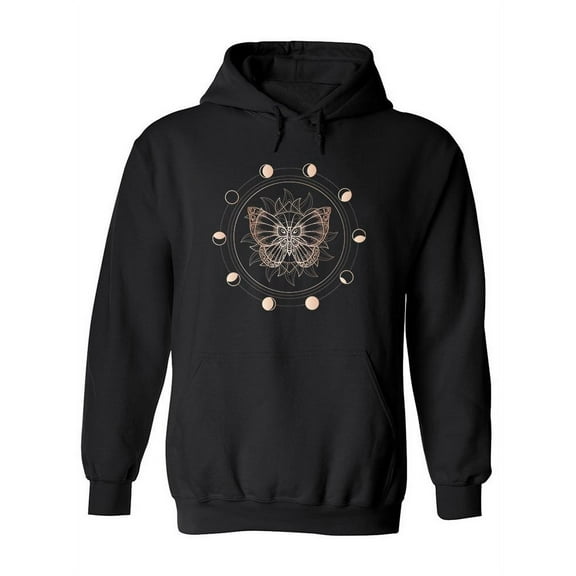 Butterfly And Moon Phases  Hoodie Women -Image by Shutterstock, Female Small