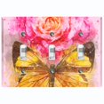 thumbnail image 1 of Metal Light Switch Plate Outlet Cover Pink Rose Flower Butterfly ROS003, 1 of 13