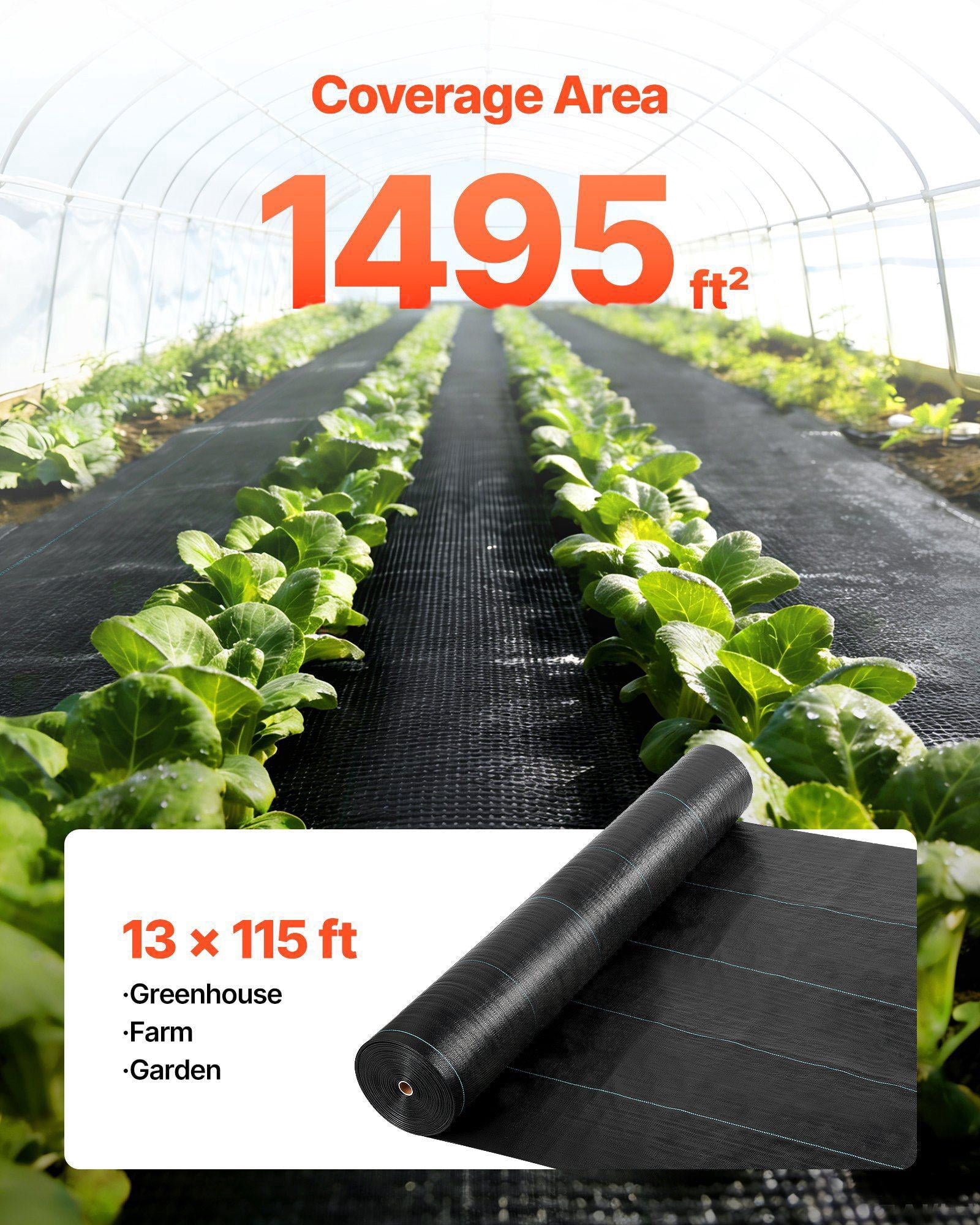 Heavy Duty Weed Barrier Fabric 13x115FT 3.5oz Woven Landscape Fabric for Garden Weed Control Black Geotextile Ground Cover Mat