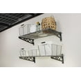 thumbnail image 2 of PetFurnishn| Garage Wall Shelf Two-Pack White or Hammertone | Three Size Options | Includes Bike Hooks | 300lb Weight Capacity (Hammertone, 12"x36"), 2 of 11