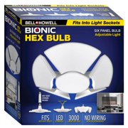 Bell + Howell Hex Bulb E26 LED Ultra Bright 6 Panel Light Bulb, Socket Light, Adjustable Shop Light Ceiling Light, No Wiring Needed, 60 Watts