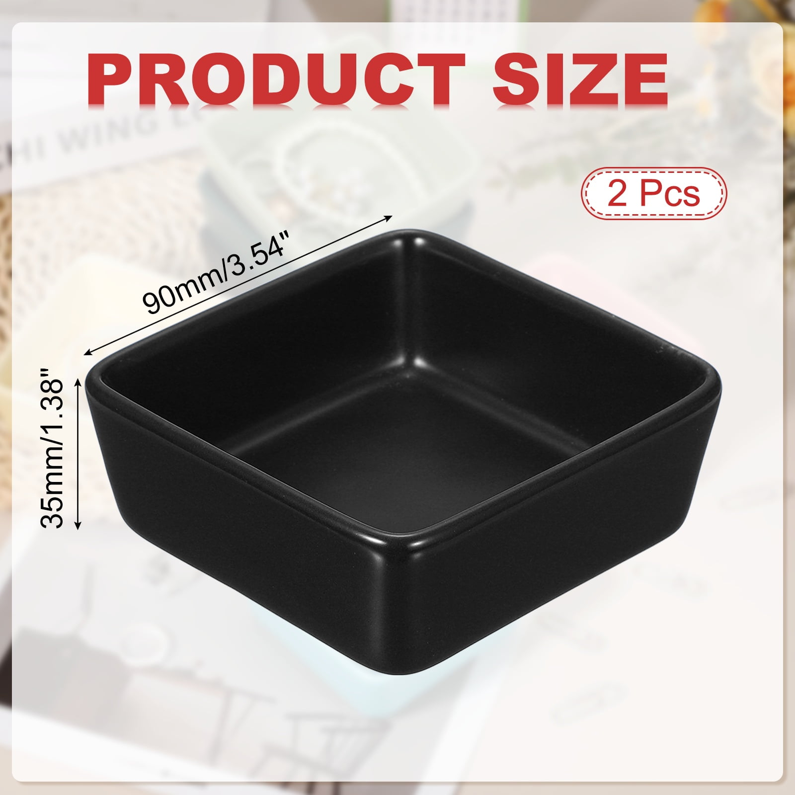 Uxcell Square Paper Clip Holders, 2 Pcs Ceramic Clip Dispenser Organizer Desk Organizer Accessories for Office Desktop Decor Bobby Pin Binder Paper Clamp, Black