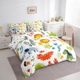 thumbnail image 3 of Castle Fairy Kawaii Lion Elephant Giraffe Bedding Comforter Set,Wildlife Full Bedding Set, 3 of 8