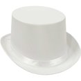 thumbnail image 1 of White Satin Deluxe Top Hat, 1 of 3