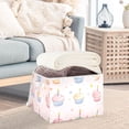 thumbnail image 5 of Pastel Colored Cupcakes Birthday Foldable Storage Bin with Lid and Handle Collapsible Storage Box 16.5 x 12.6 x 11.8 inches, 5 of 7