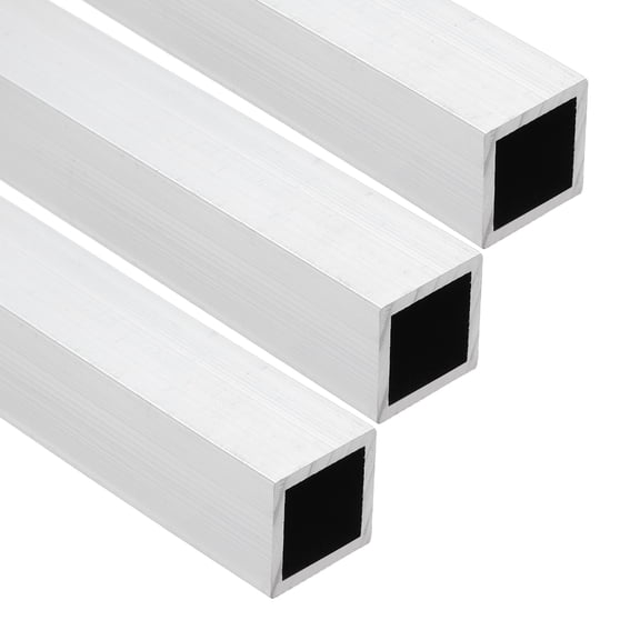 Uxcell Aluminum Square Tubing,0.79"x0.79"x16" Long 0.08" Wall Thick 6063 Aluminum Square Tube Seamless Structural Metal Profile Hardware for Construction DIY Home Decor Furniture 3pcs
