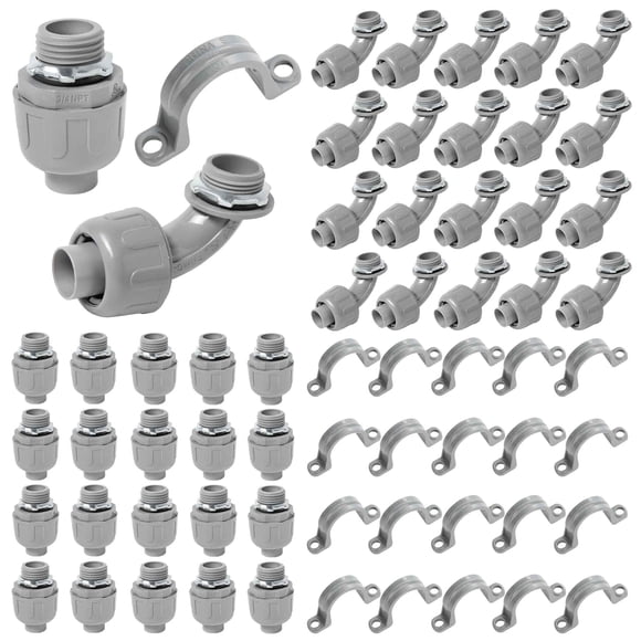 Kit de montaje de conductos eléctricos Yariwiz 3/4 de PVC (paquete de 60 unidades)