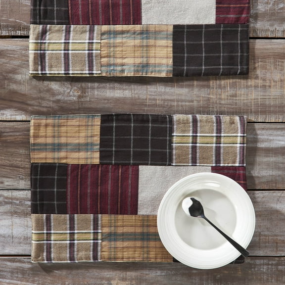 VHC Brands Wyatt Quilted Placemat Set of 2 13x19