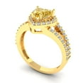 thumbnail image 2 of 1.49 ct Heart Cut Natural Citrine Halo Engagement Ring for Women in 18K Yellow Gold, 2 of 5