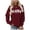 Wine, variant on Womens Alaska Sweatshirt Letter Graphic Crew Neck Pullover Long Sleeve Drop Shoulder Ribbed Vacation Tops Rose Gold S