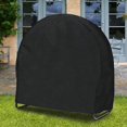 thumbnail image 2 of Log Rack Hoop Cover Round Outdoor Heavy Duty Waterproof Log Hoop Cover Fire Wood Dry Stand Protection All Weather With Windproof Elastic Band for Garden Lawn Black, 2 of 7