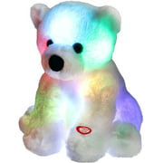 Bstaofy 9.5'' Glow Polar Bear LED Stuffed Animals Night Light Soft Plush