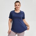 thumbnail image 1 of Soki T-Shirts à Séchage Rapide pour Femmes Grandes Tailles Col Rond Manches Courtes Chemises de Gym Décontractées Coupe Ample Basiques, 1 of 7