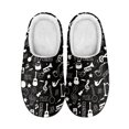 thumbnail image 6 of Wismoutput Music Instrument Fluffy Slippers Women's House Slippers with Anti-Slip Rubber Sole Non-Deformable and High Rebound Black Cotton Slippers, 6 of 7