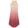 thumbnail image 5 of XIUH Robe Femme Col Haut Irrégulier Froncé Imprimé Sans Manches à Volants Robe Décontractée Épaules Dénudées Ample Fluide Courte Bleue G, 5 of 5
