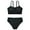 Black, variant on Girl's Cute Two Piece Ribbed Swimsuit Adjustable Spaghetti Strap Wireless Bikini Set 8-13 Years